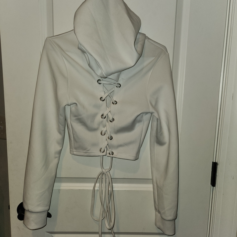 SHEIN Ivory Casual Hoodie